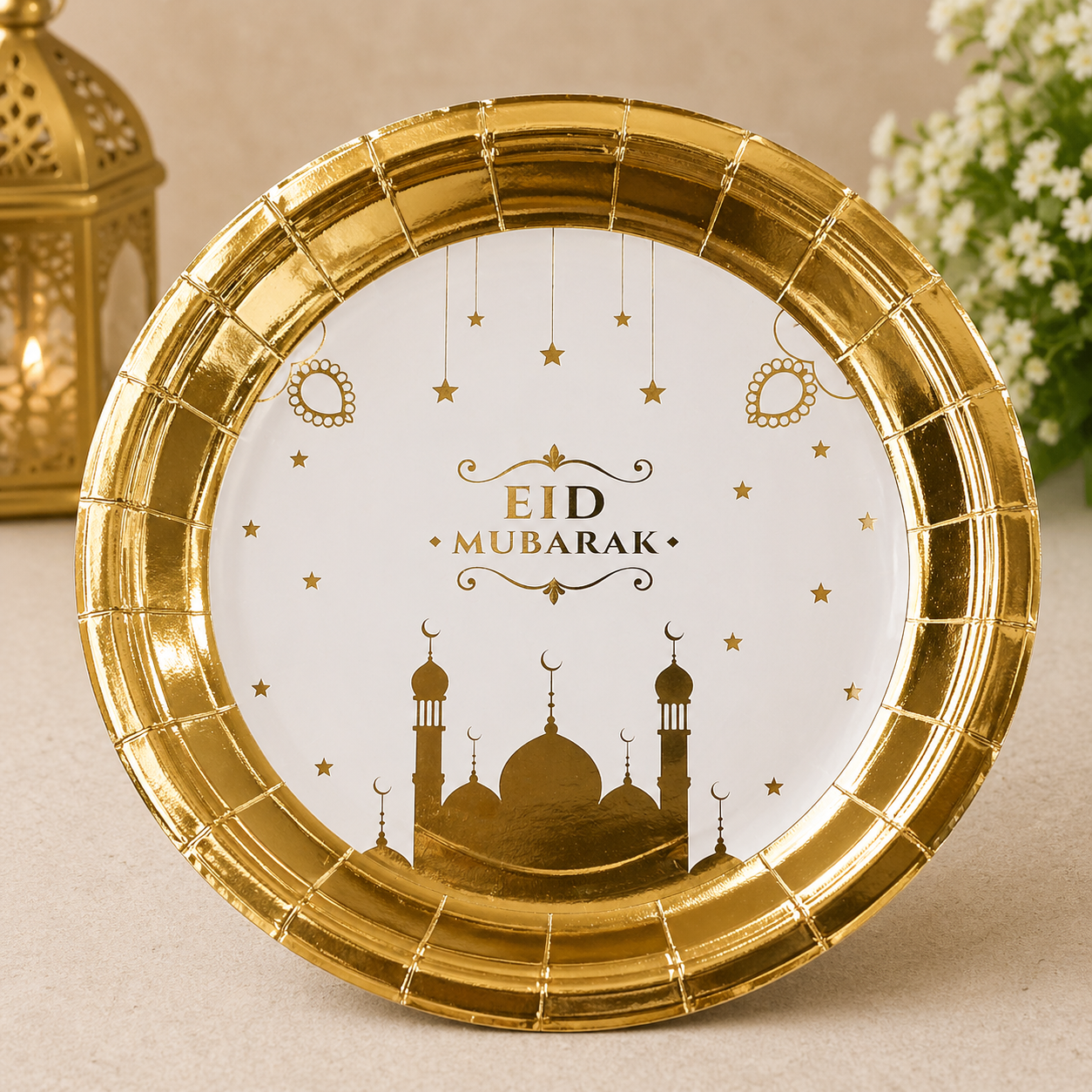 Assiettes Eïd mubarak gold 18 cm