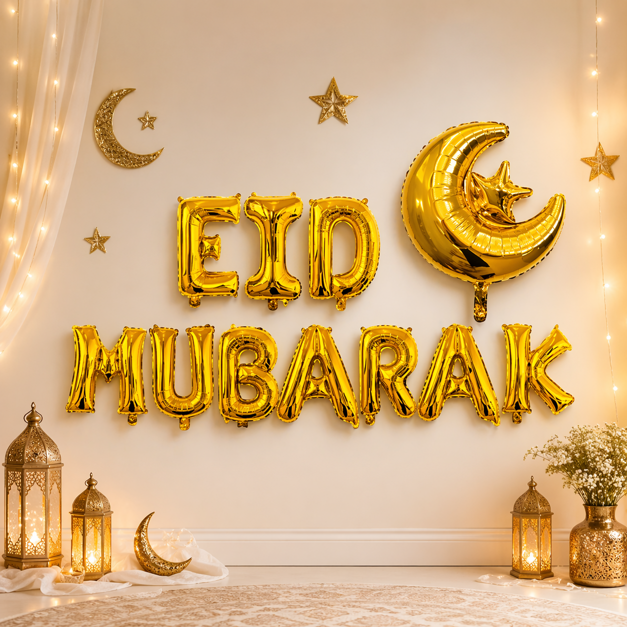 Ballon Eïd mubarak gold
